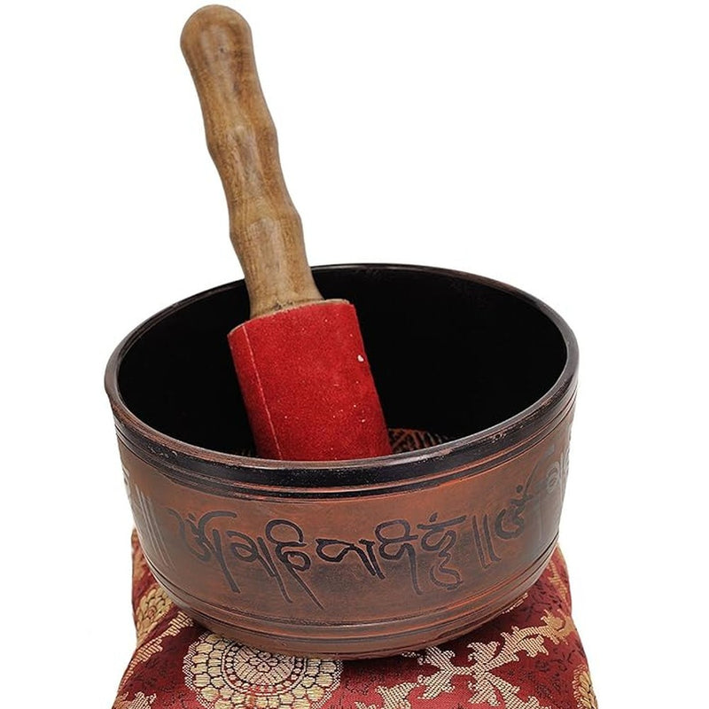 Brass Tibetan Buddhist Singing Bowl (Height: 6 inches)