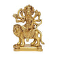 Durga Maa Sitting on Lion Statue Religious Goddess Hindu Devi Maa Durga Brass Sculptures (Height: 5 Inch)