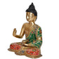 Brass Buddha Statue - Handcrafted Spiritual Decor for Home and Office - Meditating Buddha Idol (Height 17 Inch)