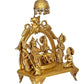 Brass Ram Darbar Murti with Chtra On Top with Sun Peacock and Singhashan for Home Décor Bhagwan Ram Darbar with Sita Laxman Hanuman Idol Statue for Mandir Temple