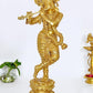 Brass Lord Krishna Idol Figurine Sculpture Playing Flute Statue Decorative Showpiece, (Height 44 Inch)