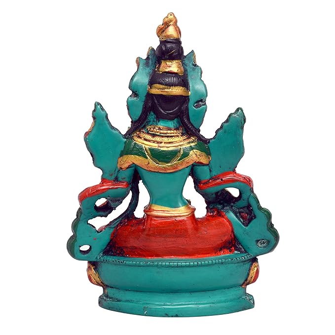 Tibetan Buddhist Green Tara Resin Statue Mother Goddess 5 Tall