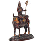 Brass Lord Shiva Seated on Nandi Murti Religious Statue for Home Temple Mandir Pooja Decor (Height : 9 inch)