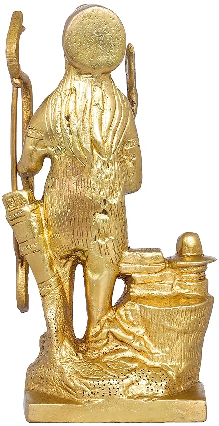 Brass Parshurama with Shiva Linga, Height: 7 Inch