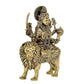 Fine Brass Durga Maa with Lion Idol Hindu Goddess Sherawali MATA Murti MATA Rani Statue Figurine Home Temple (Height: 4 Inch)