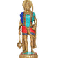 Brass Hanuman Standing with Gada Hanuman Idol - Hindu Deity Statue for Home Temple Office Decor (Height: 10 Inch)