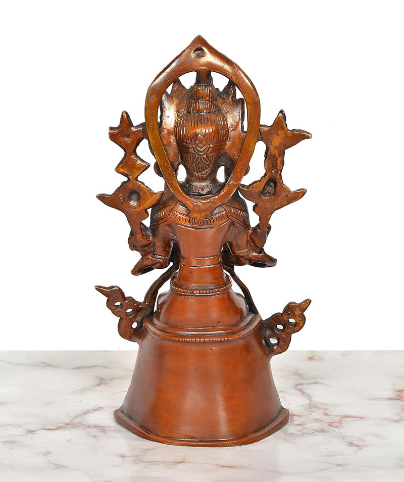 Brass Sitting Tara Devi Statue (Height 9.5 Inch)
