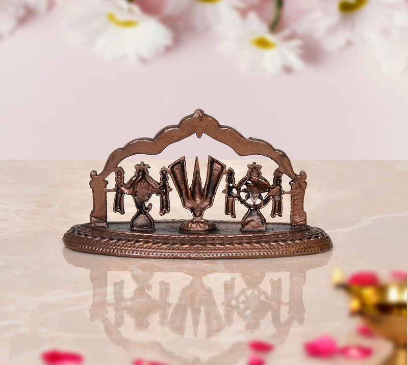 Copper Tirupati Bala ji Shankh Chakra Namah (Height: 1.5 Inch)