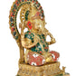 Brass Lord Ganesha Ganpati Idol Vinayak Religious Statue Brass Murti Multicolor (Height 14 Inch)