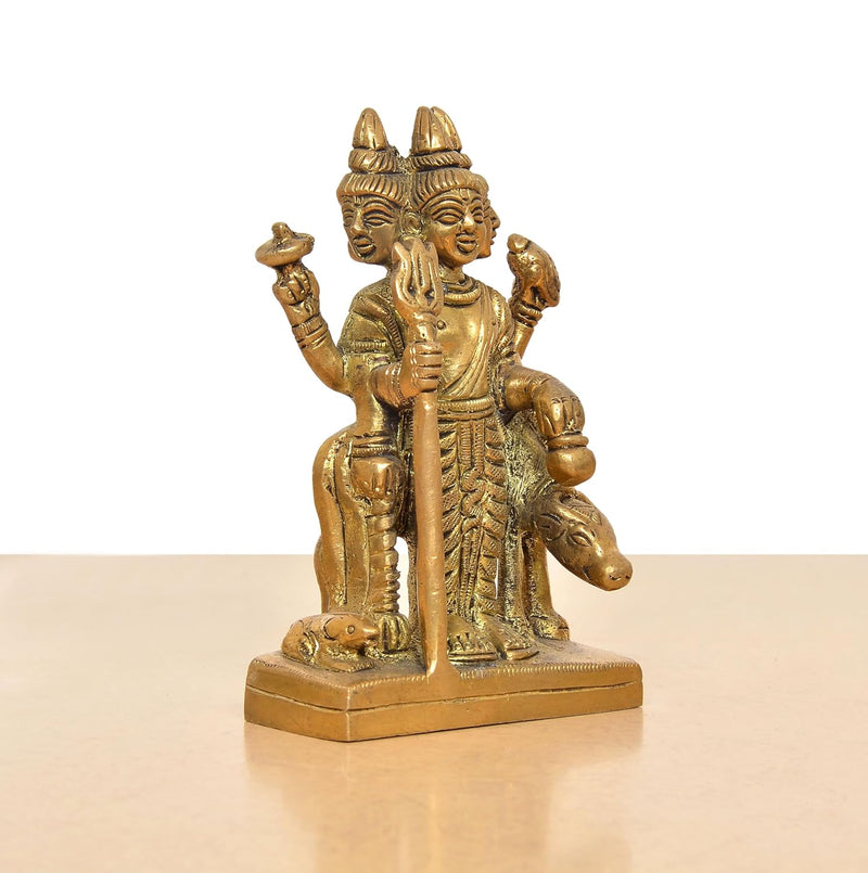 Brass Trimurti Brahma Vishnu Mahesh Idol (Height 4.5 Inch)