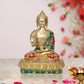 Brass Buddha Statue - Handcrafted Spiritual Decor for Home and Office - Buddha Idol (Height 9.5 Inch)