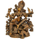 Brass Four Armed Saraswati Playing Veena, Height: 15.7 Inch