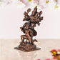 Copper Lord Vishnu with Devi Lakshmi On Garuda Decorative Showpiece Copper Murti (Height 5 Inch)