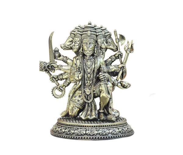 Superfine Brass Panchmukhi Hanuman Idol Figurine Hanuman ji Decorative Showpiece Home Office Temple Best Gift Item (Height 6 Inch) Entryway Setting
