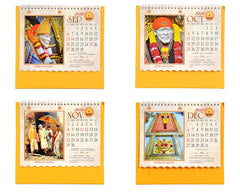 Table Calendar 2026 Sai Baba desk calendar pages showing SEP, OCT, NOV, DEC in one view