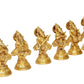 Brass Musical Ganesha Idol |Set of Six| for Home Decor and Pooja Mandir Temple (Height 6 Inch)