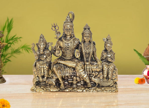 Superfine Brass Shiv Parivar Family Idol (Height 7 Inch)