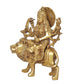 Brass Durga Maa with Lion Idol Hindu Goddess Sherawali MATA Murti MATA Rani Statue Figurine Home Temple (Height: 8 Inch)