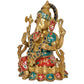 Brass Ganesha Ganpati Statue Idol Murti for Home Decor Mandir Pooja (Height : 9.5 inch)