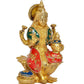 Brass Goddess Saraswati Sitting Devi of Study Maa Saraswati (Height: 7 Inch)