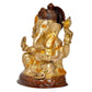 Brass Lord Ganesha Idol Statue Decorative Sculpture for Home Decor Office Mandir Pooja Showpiece (Height 8 Inch)