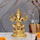 Brass Lord Ganesha Idol Ganesh Statue Decorative Sculpture for Home Decor Office Mandir Pooja Showpiece (Height 8 Inch)