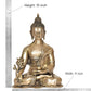 Brass Dhyan Mudra Buddha Statue - Handcrafted Spiritual Decor for Home and Office Decor - Meditating Buddha Idol (Height 15 Inch)