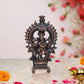 Copper Lord Krishna Playing Flute with Cow in Arch Idol Figurine Sculpture Playing Flute Statue Decorative Showpiece, (Height 3 Inch)