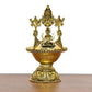 Bronze Tirupatibalaji and Goddess Lakshmi Diya Oil Lamp for Diwali Pooja Gift Decoration Showpiece (Height 5.5 Inch)