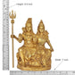 Brass Shiva and Parvati Sitting for Home Decor Mandir Pooja Showpiece (Height 9.5 Inch)