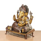 Brass Handcrafted Ganesha Seated on Chowki Idol (Height 16 Inch)