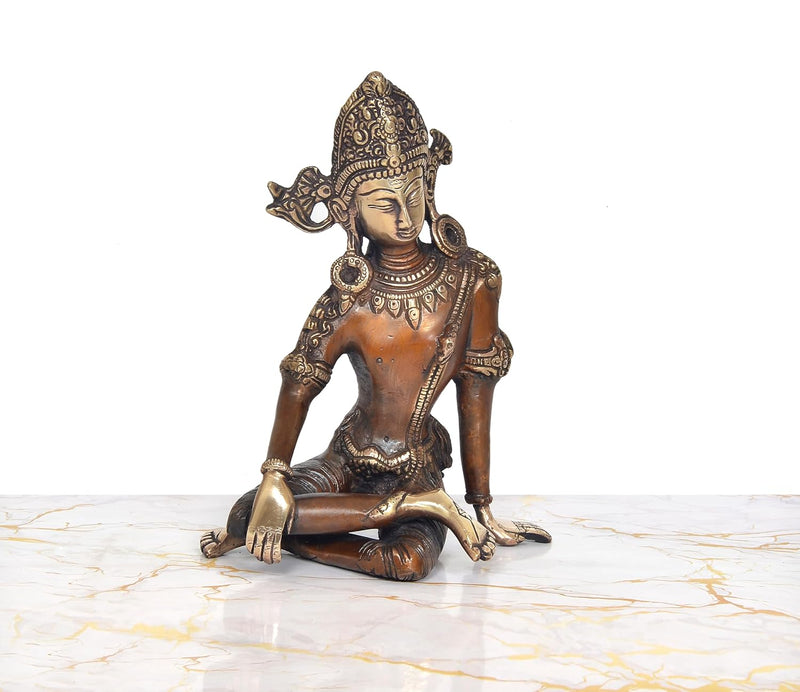 Brass Indra Devta Showpiece (Height: 9 inch)