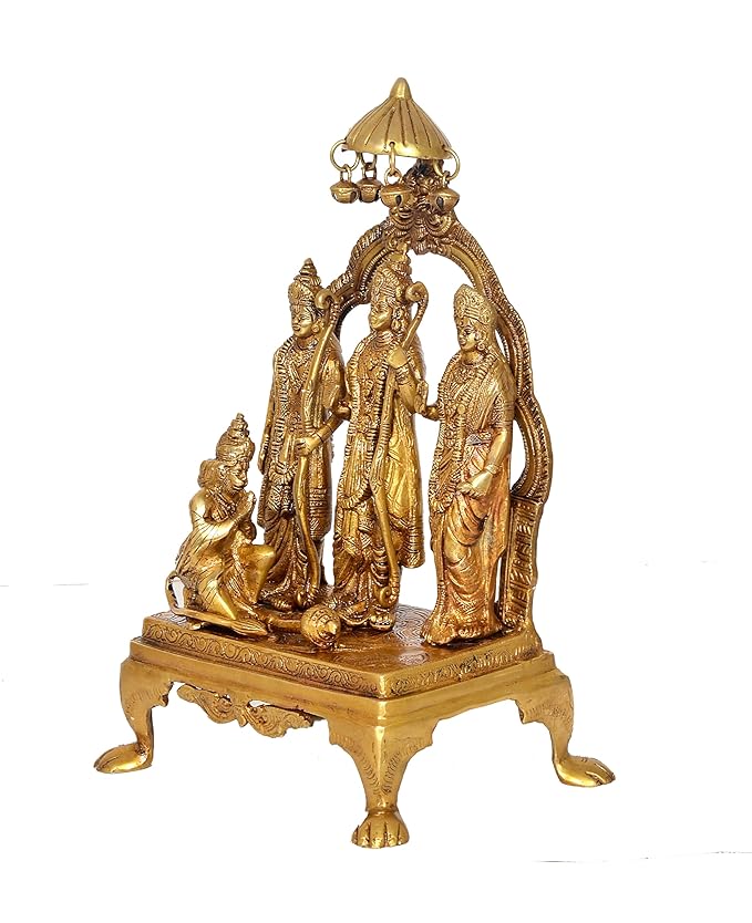 Brass Ram Darbar with Bell On Top Idol (Height : 14 Inches)