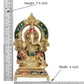 Brass Laxmi Ganesh Statue - Handcrafted Goddess Lakshmi and Lord Ganesha Idol for Home Decor and Pooja - Hindu Deities Figurine Height 7.5 Inch