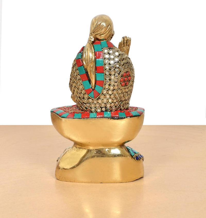 Brass Shirdi Sai Baba Statue (Height: 8.5 Inch)