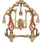 Brass Ganesha Playing On Swing Ganesha Jhula Decorative Showpiece Multicolour (Height 14 Inch)