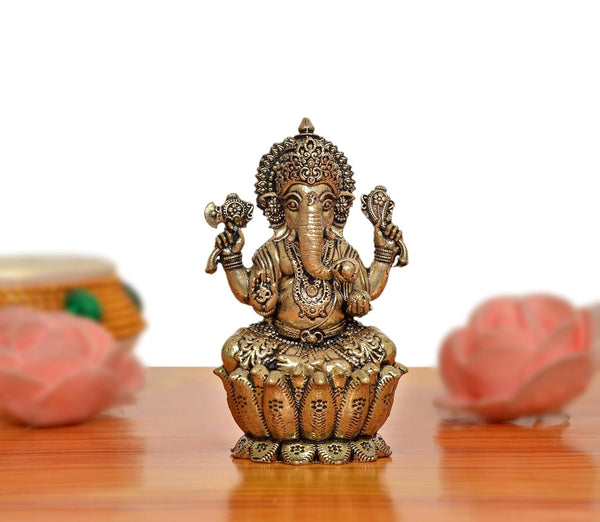 Superfine Lord Ganesha Idol (Height: 2.5 Inch) Study Setting