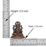 Lord Ganesha murti size: height 2.5 in, width 2.25 in, on round base