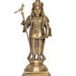 Brass Standing Lord Palani Raja Alangaram Murugan Kartikeya Murti for Home Decor Pooja Mandir Decorative Showpiece Brass Murti golden (Height 12 Inch)