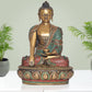 Brass Dhyan Mudra Buddha Statue - Handcrafted Spiritual Decor for Home Decor and Office Decor - Meditating Buddha Idol (Height 17 Inch)