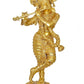 Brass Lord Krishna Idol Figurine Sculpture Playing Flute Statue Decorative Showpiece, (Height 44 Inch)