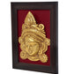 Brass Maa Durga Face Mask with Fram Idol Wall Hanging Good Luck for Temple Home Door Mandir and Office (Height 9.5 Inch)