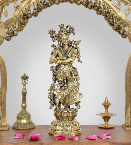 Superfine Brass Radha Idol (Height 11 inches)