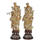 Brass Pair of Radha Krishna - Big Size - Brass Radha Krishna Kishan Murti Idol Statue Sculpture (29") (Big Radha Krishna) (Black)