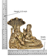 Brass Maa Lakshmi and Lord Vishnu idol statue, height 6.5 in