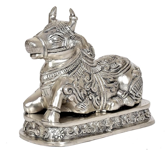 Brass Nandi Kamdhenu Cow Statue Idol Murti for Home Decor Temple | Height : 4 Inches