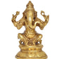 Brass Lord Ganesha Idol Ganesh Statue Decorative Sculpture for Home Decor Office Mandir Pooja Showpiece (Height 8 Inch)