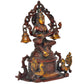 Brass Goddess Saraswati Sitting On Swan Devi of Study Maa Saraswati for Home Decor Office Mandir Pooja (Height: 8 Inch)