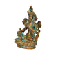 Brass Multicolour Tara Devi Statue Brass Tibetan Goddess Yin Kwan Sculpture Height 4.5 Inch