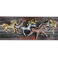 Metal Seven Running Horses Wall Decor Wall Sculpture Metal Frame With LED Light Multicolour Height 14 Inches